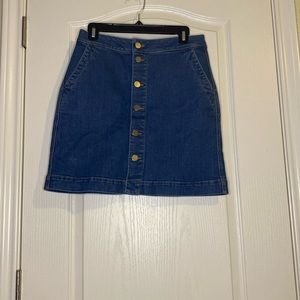 Loft denim button up skirt